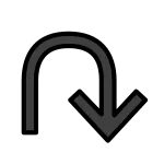 Anticlockwise Triangle Headed Top U Shaped Arrow SVG Icon